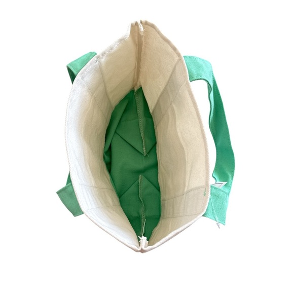 Trader Joe's Green and Blue Pastel Mini Limited Edition Canvas Tote Bag New - Picture 3 of 7